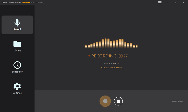 Cinch Audio Recorder - Recording Interface