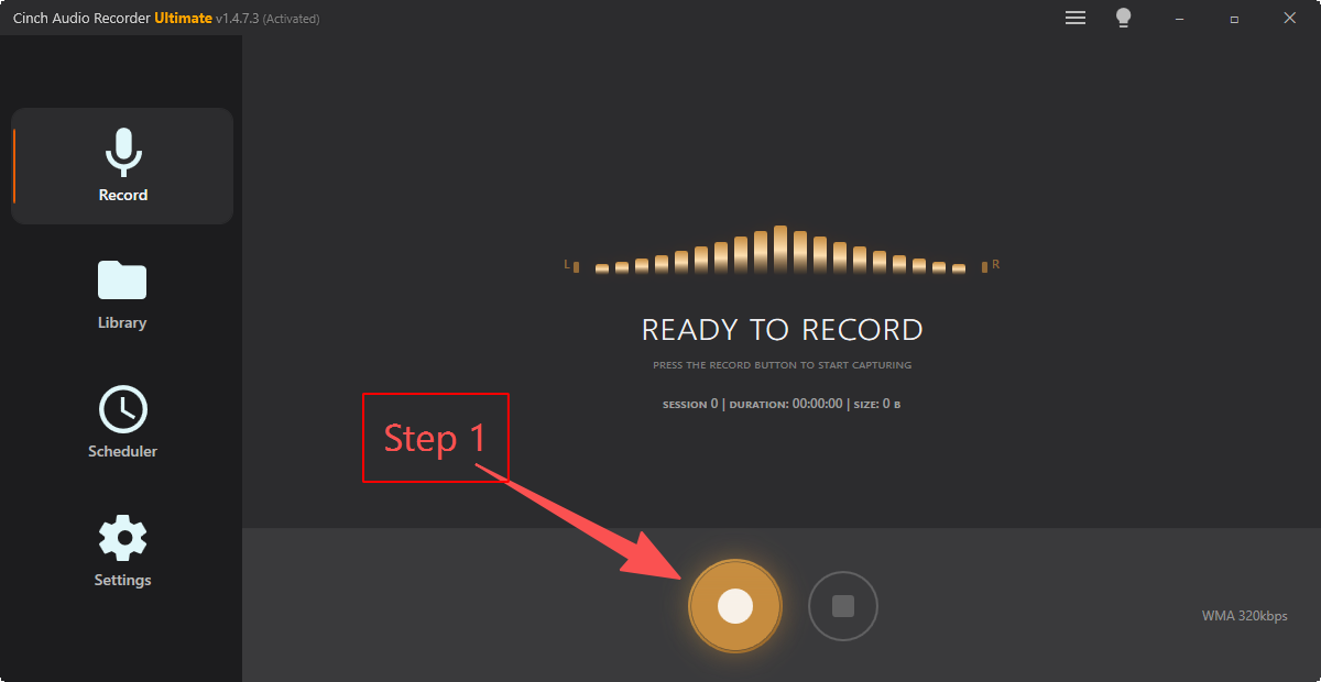 Step 1 - Start Recording Interface